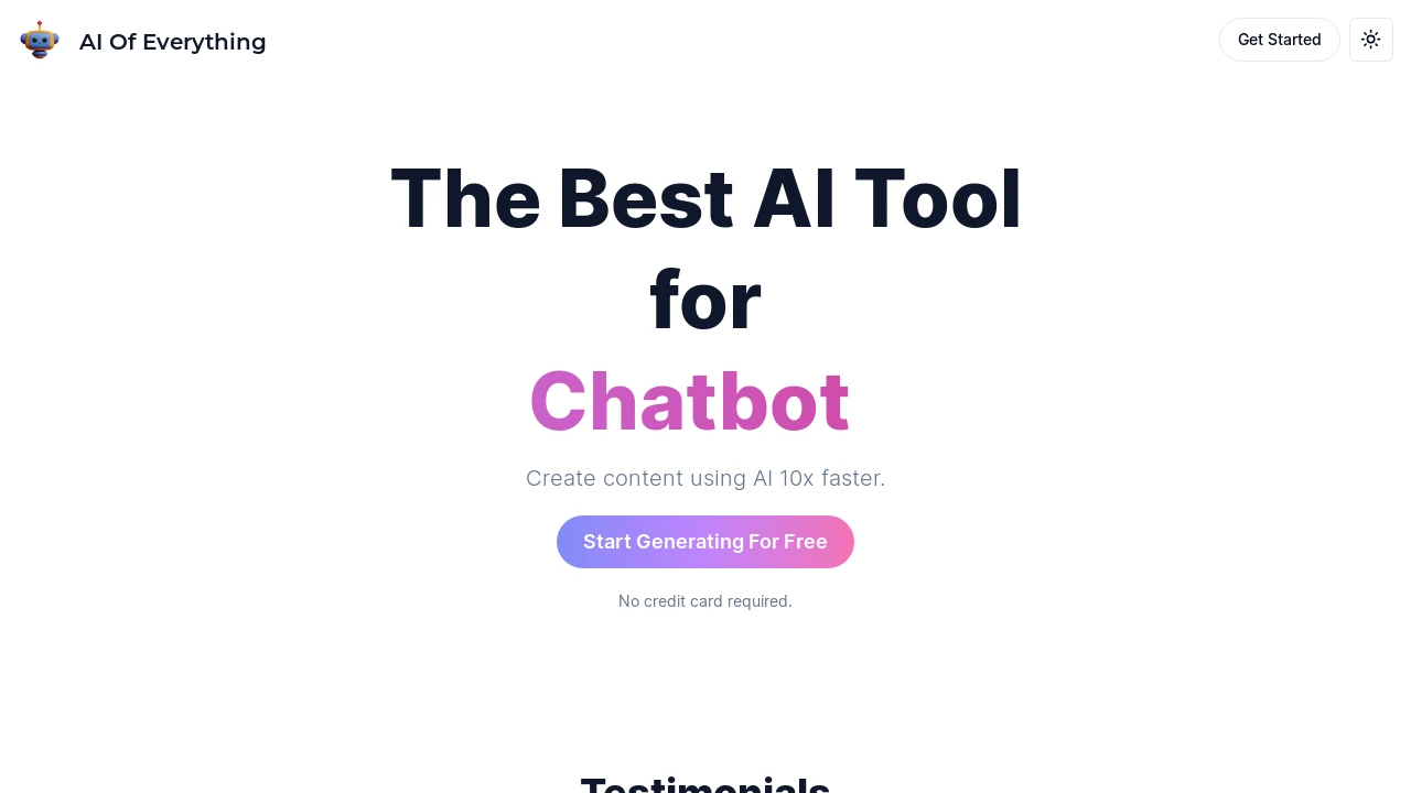 A screenshot of AI Of Everything Saas