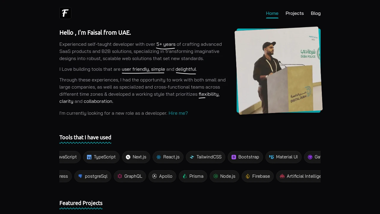 A screenshot of Personal Website