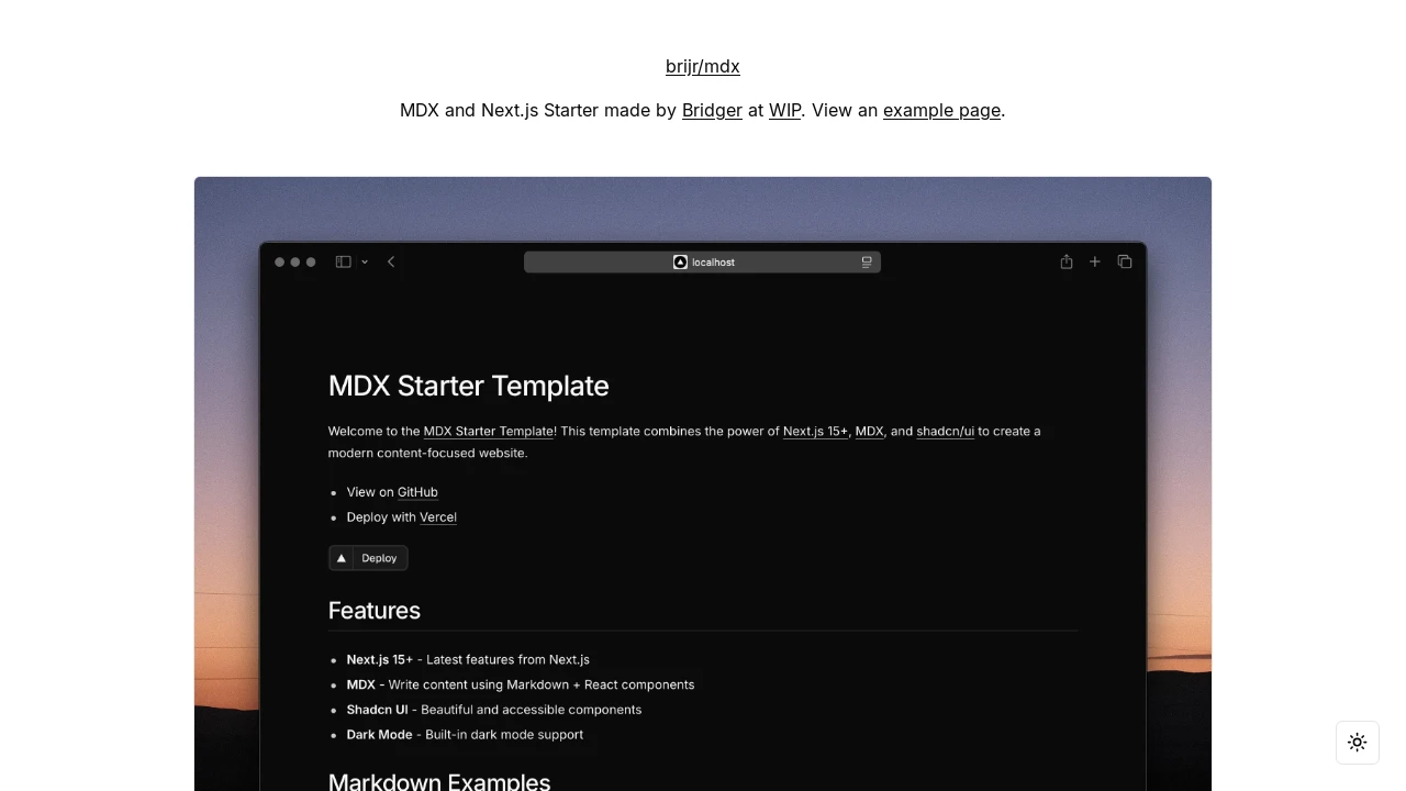 A screenshot of Mdx