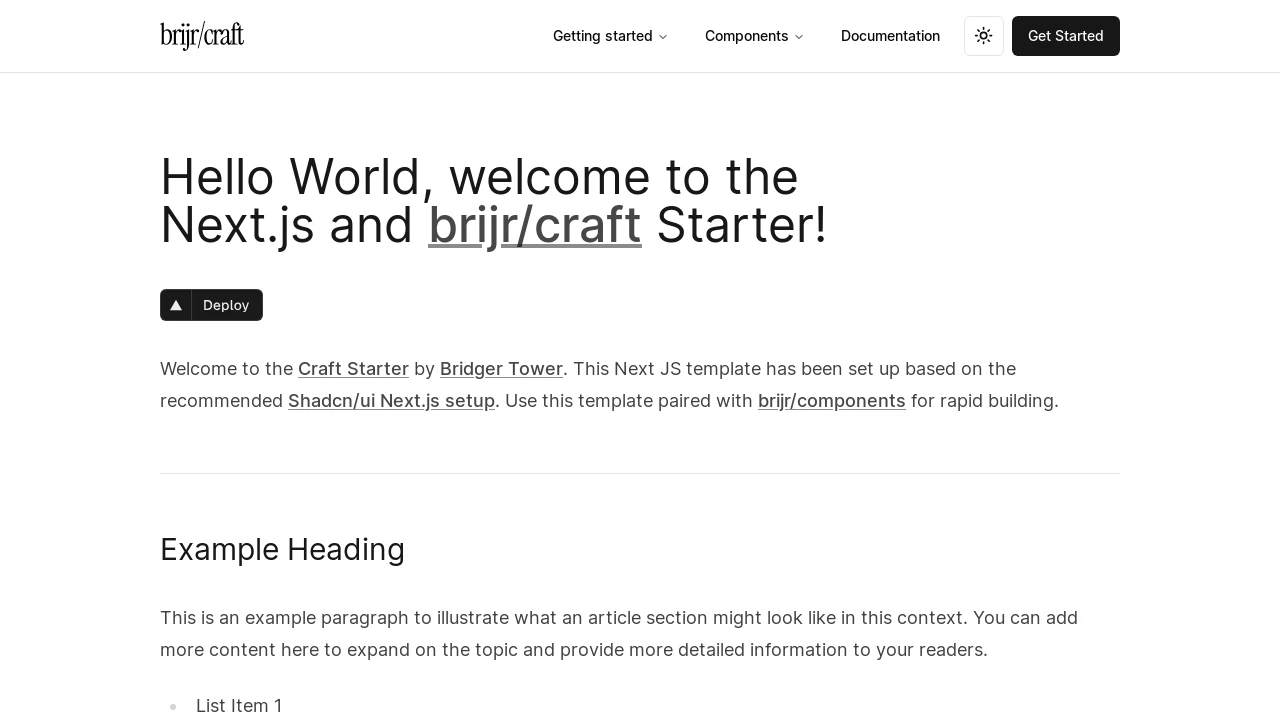 A screenshot of Starter