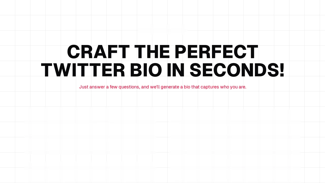 A screenshot of AI Powered Twitter Bio Generator