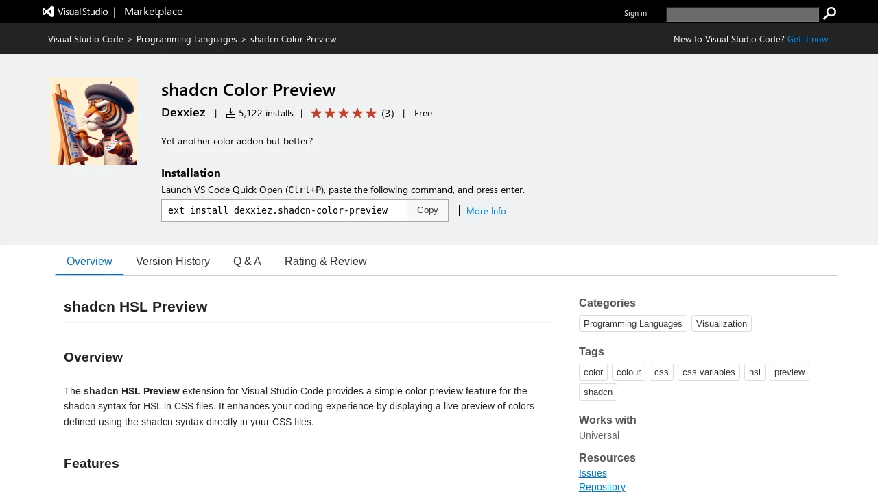 A screenshot of Shadcn Hsl Preview