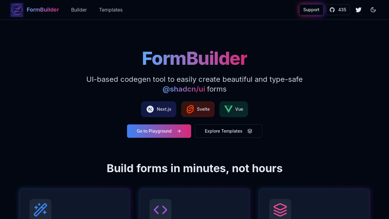 A screenshot of FormBuilder