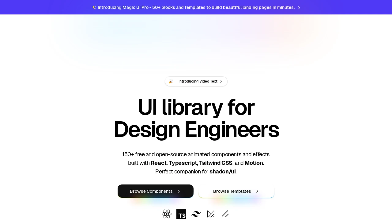 A screenshot of Magic UI