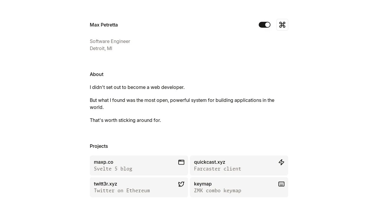 A screenshot of Maxp.co