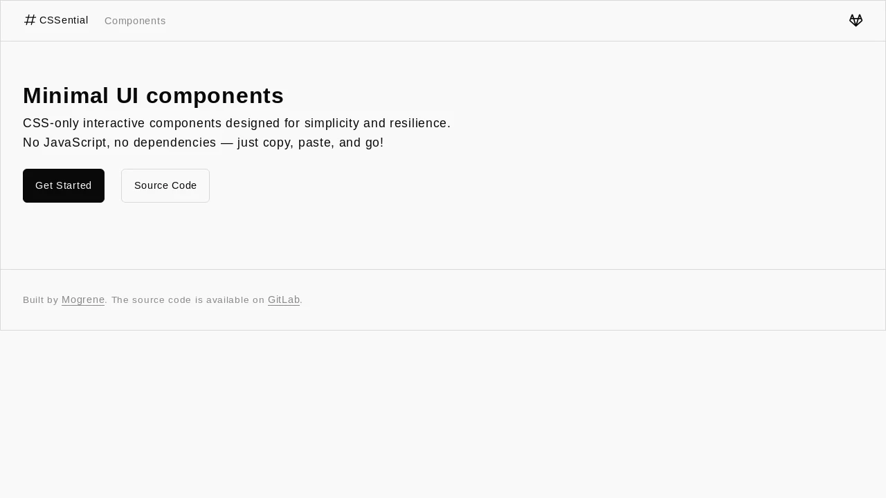 A screenshot of Cssential