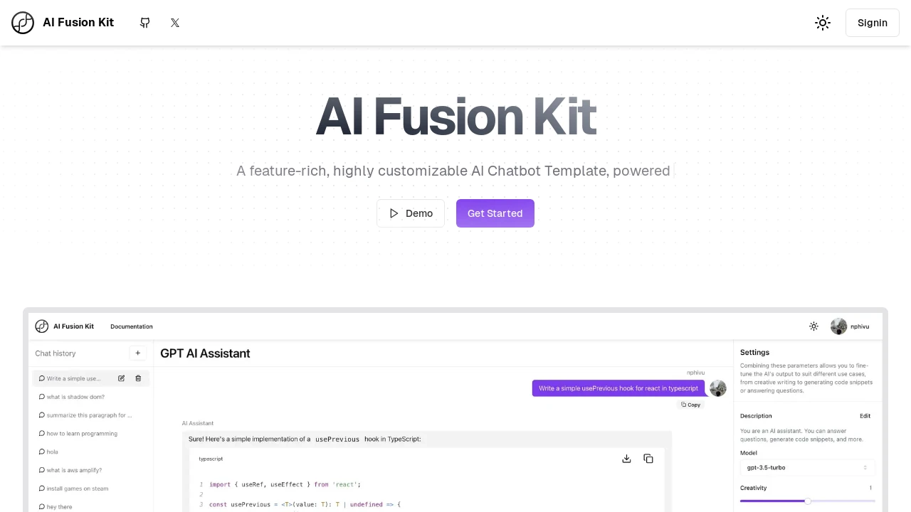 A screenshot of AI Fusion Kit