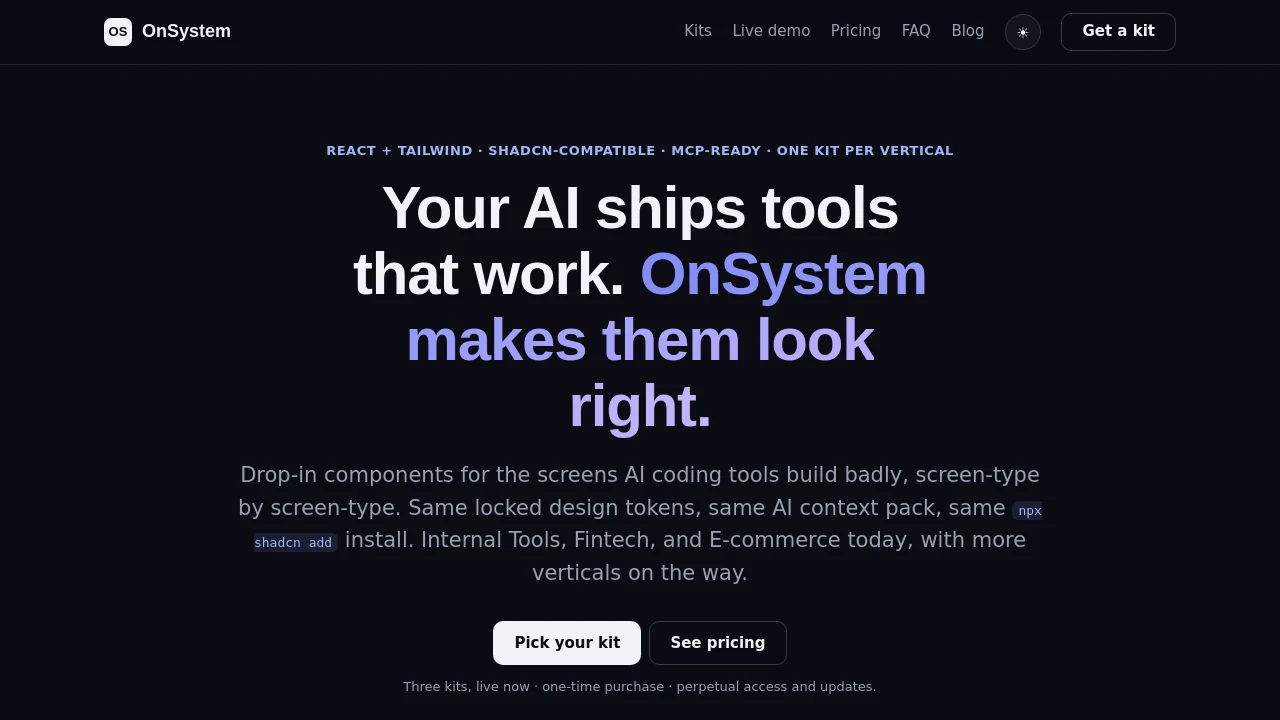 A screenshot of OnSystem