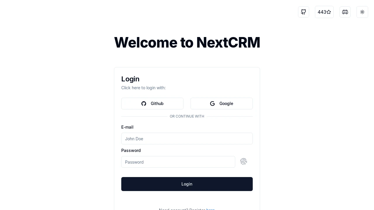 A screenshot of Nextcrm App