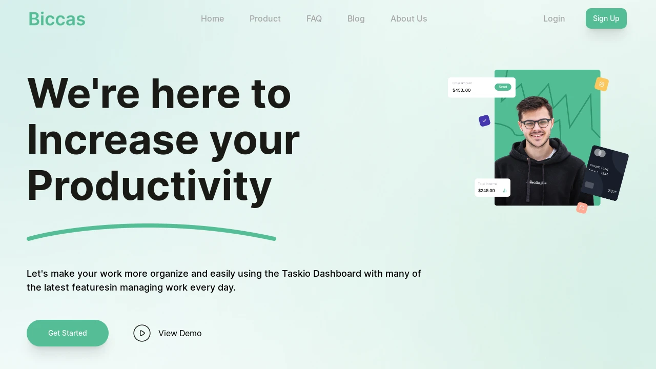 A screenshot of Saas Landing Page With Zod Prisma PostgreSQL