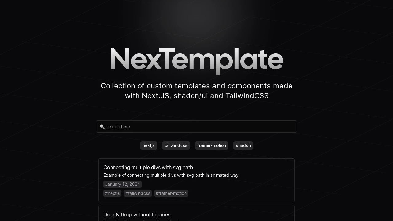 A screenshot of Nextemplate