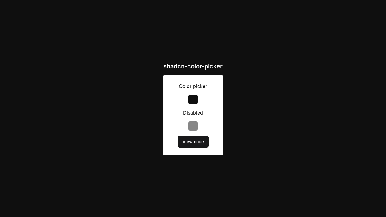 A screenshot of shadcn-color-picker