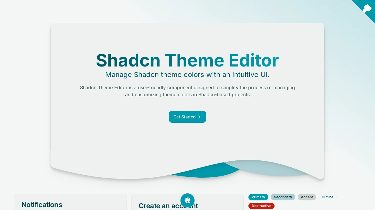A screenshot of shadcn-theme-editor