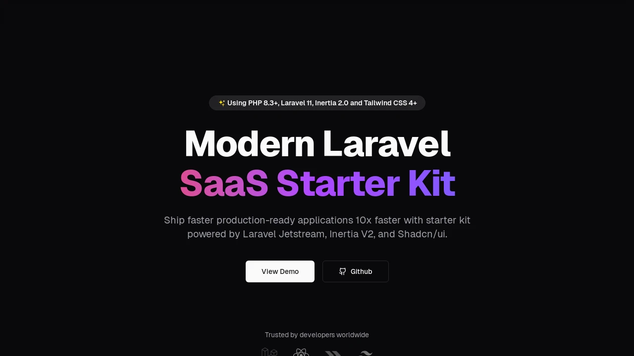 A screenshot of Larasonic React