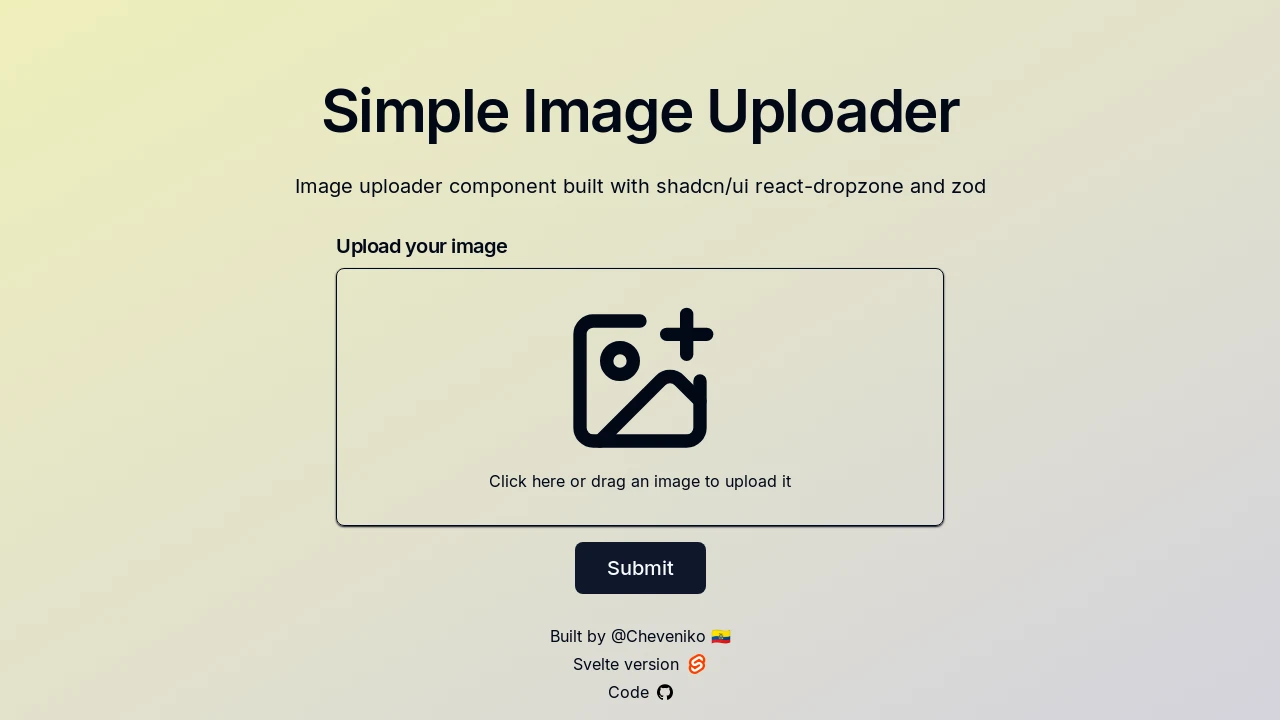 A screenshot of simple-image-uploader