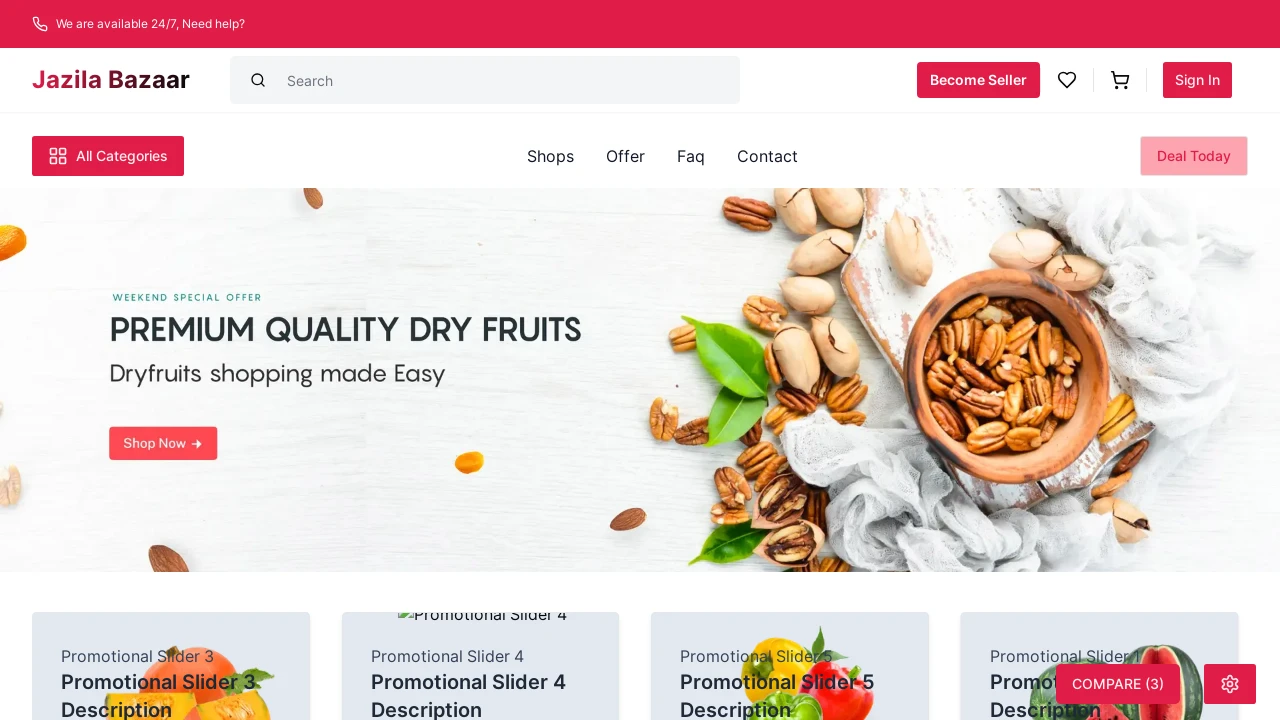 A screenshot of Jazila Bazar