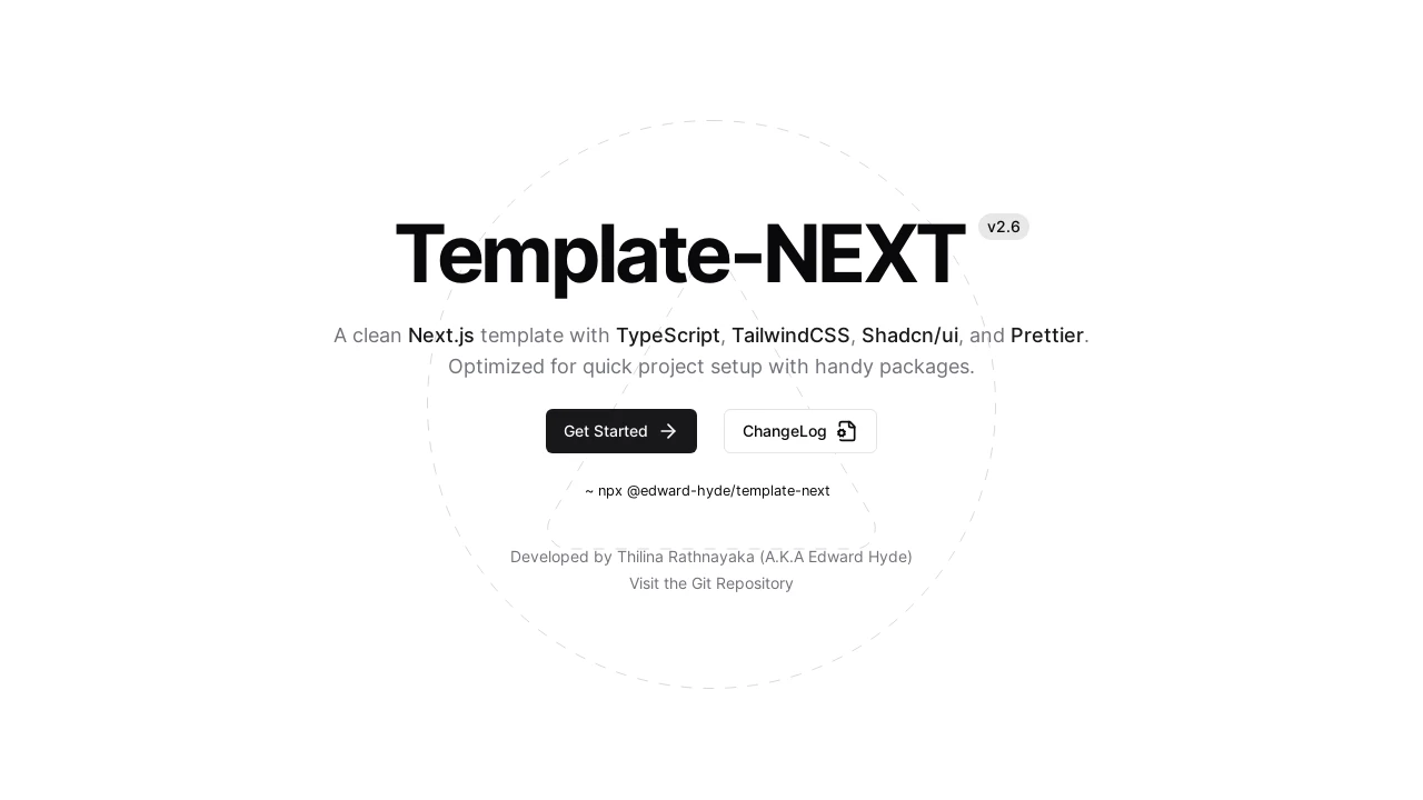 A screenshot of template-next