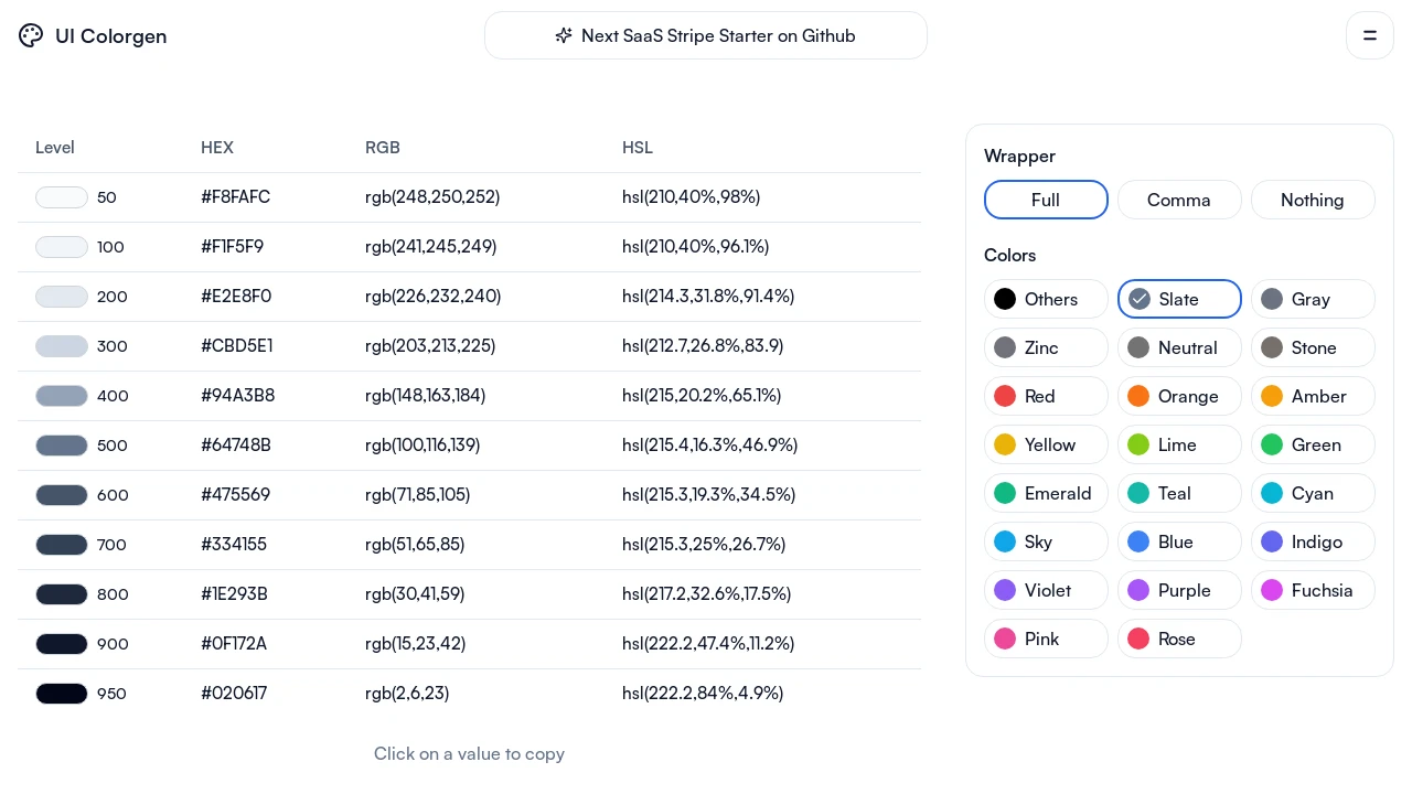 A screenshot of ui-colorgen