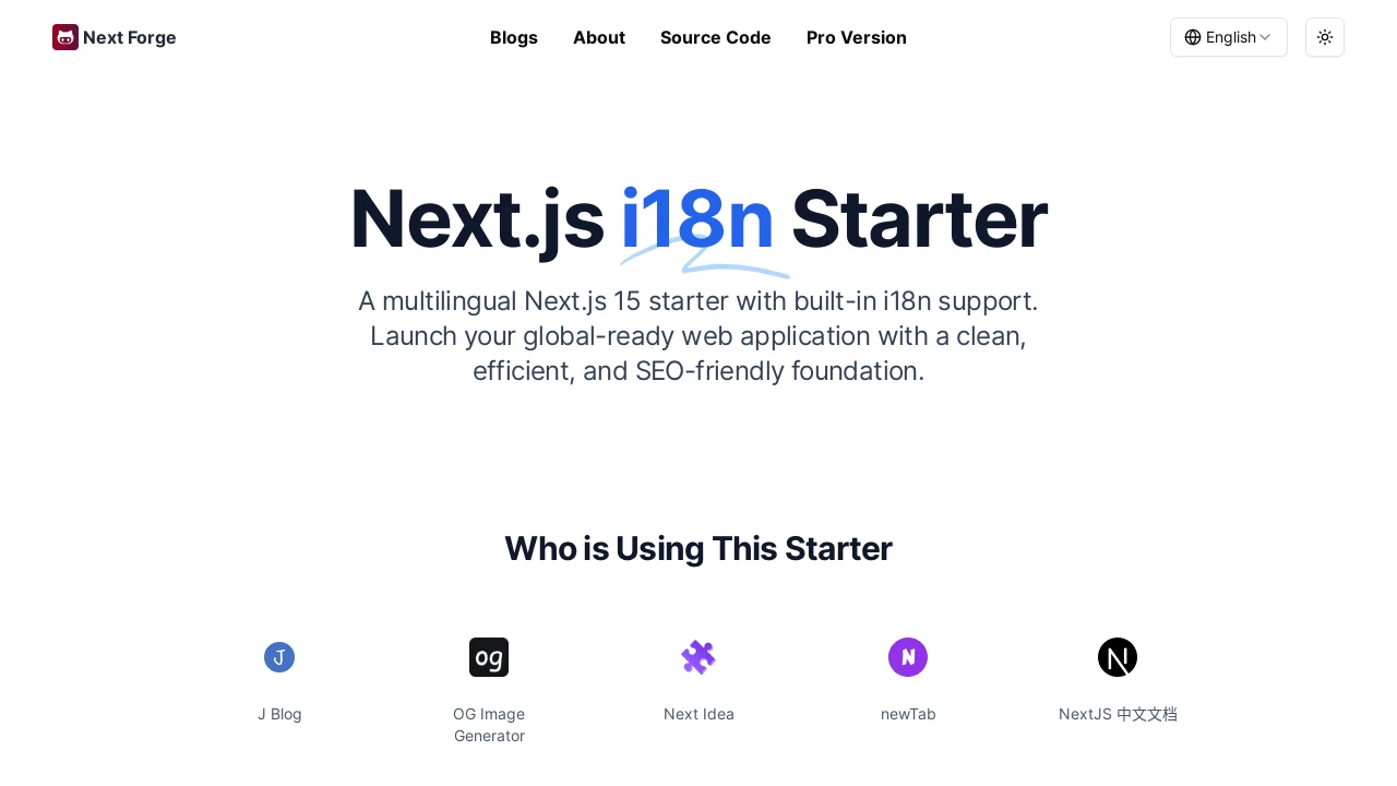 A screenshot of Nextjs 15 Starter